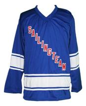 Any Name Number SailingTeam Retro Hockey Jersey Blue Lil Boat Any Size image 4