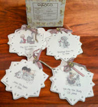 1998 Precious Moments Enesco - SNOWFLAKE HANGING ORNAMENTS - Set of 4 - $87.02 MXN