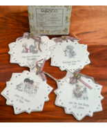 1998 Precious Moments Enesco - SNOWFLAKE HANGING ORNAMENTS - Set of 4 - $6.72 CAD