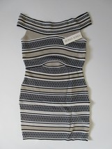 NWT Ronny Kobo ILANA Off-Shoulder Striped Arched Ottoman Bodycon Dress L $428 - $52.00