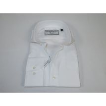 Men's Shirt Charles TYRWHITT 100% Cotton Cut-away Collar CHT-24 White Corded image 3