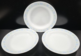 3 Corelle Friendship Rim Soup Bowls Set Corning Floral Blue Green Table Dish Lot - £30.89 GBP
