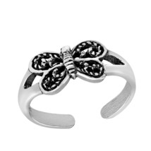 Adorable Detailed Butterfly Sterling Silver Toe/Pinky Ring - £8.85 GBP
