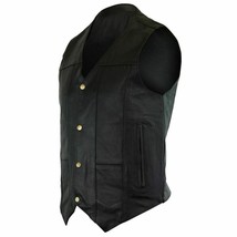 Men&#39;s Biker Vest Concealment Leather Plain Side Motorcycle Vest by Vance Leather - £122.63 GBP