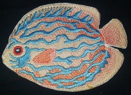 Nature&#39;s Bounty Beautiful Custom Fish Portraits[ Discus Fish] Embroidere... - £10.19 GBP