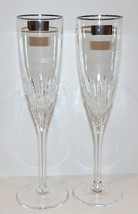 LOVELY PAIR OF MARQUIS BY WATERFORD CRYSTAL CLARIA PLATINUM 9&quot; CHAMPAGNE... - £59.27 GBP