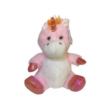 KellyToy Pink Big Glittery Eyes Shiny Paws 11” Unicorn Plush Stuffed Animal NWT - £8.77 GBP