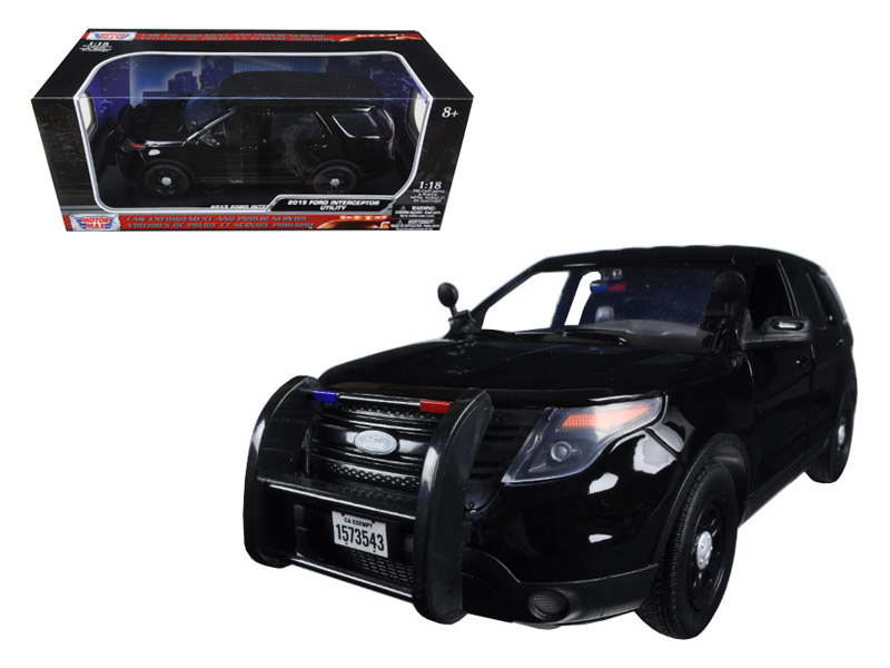 2015 Ford Police Interceptor Utility Special Service Plain Black 1/18 Diecast Mo - $79.19