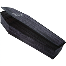 Coffin with Lid Wooden Look Halloween Decoration - $55.86