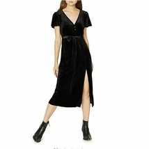 Sanctuary Womens Large Black Velour Short Sleeve Airy Night Dress NEW $139 - £37.09 GBP
