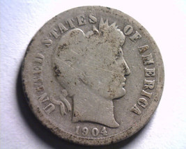 1904 Barber Dime Good G Nice Original Coin From Bobs Coins Fast 99c Shipment - £3.95 GBP