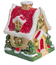 Christmas Lighted Snow House Fragrance Incense Burner Holiday Ornament R... - $18.39