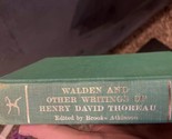 WALDEN and other Writings OF HENRY DAVID THOREAU * 1950 Modern Library H... - £3.94 GBP