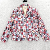 Vtg Pendleton Womens Madras Plaid Patchwork Blazer Jacket Colorful Sz L ... - $701.95 MXN