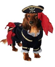 Puppe Love Buccaneer Deluxe Pirate Costume for Dogs Black Velveteen Outfit Skull - £40.16 GBP