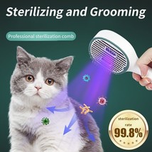 Cat Comb Dog Hair Remover Brush UVC Sterilization Pet Grooming Slicker Needle Co - £22.51 GBP