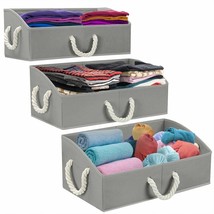 Sorbus Trapezoid Storage Bin Box Basket Set Foldable with Cotton Rope Carry... - £43.15 GBP