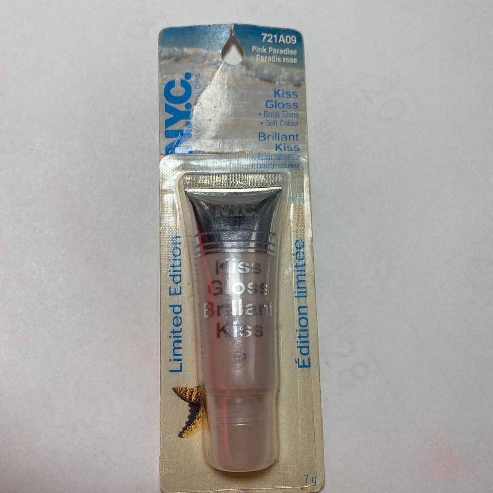 NYC New York Color 721A09 Pink Paradise Kiss Lip Gloss Limited Edition - $9.49