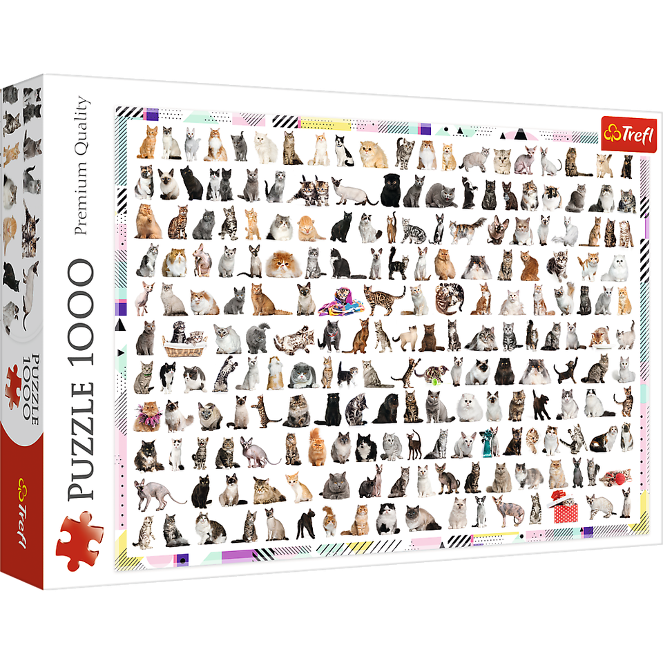 1000 Piece Jigsaw Puzzles, 208 Cats, Puzzle of Animals, Cats and Pets, A... - $36.55