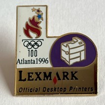 Lexmark Printers 1996 Atlanta Georgia Olympics USA Olympic Torch Lapel Hat Pin - $7.95