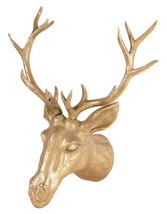 Large Gold Deer Head Wall Sculpture 21x26x15&quot; - £70.43 GBP