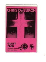 CHRIS DE BURGH VINTAGE 1979 BACKSTAGE GUEST PASS CPI DKD CRUSADER WORLD ... - $49.50