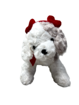 Best Made Toys plush gray white puppy dog red heart ears headband ribbon bow - £15.50 GBP