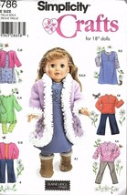 Simplicity 4786 Pattern to make many different 18&quot; doll outfits - £4.52 GBP