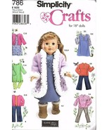 Simplicity 4786 Pattern to make many different 18" doll outfits - $5.75