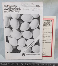 Vintage Westinghouse Refrigerator Manual Instructions g25 - £10.89 GBP