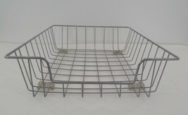 Vintage Metal Wire In/Out Basket Office Desk Paper Tray Organizer w/ Rubber Feet - £10.35 GBP