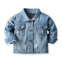 2020 Spring and Autumn Baby Girls Denim Jackets Coats Flower Embroidery Fashion  - £161.59 GBP