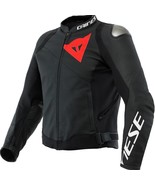 Dainese Black &amp; Red Sportiva Leather Motorcycle Jacket with CE-Approved ... - $3,152.87 MXN