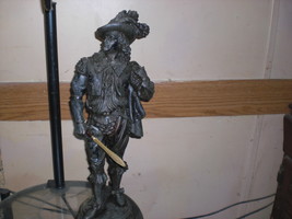 Antique French Musketeer. 19&quot; Tall Metal Sculpture Ferdinand De Luca Read All - £114.88 GBP