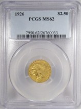 1926 $2.50 Gold Indian Quarter Eagle PCGS MS62 AM259 - £509.95 GBP