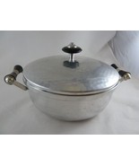 Vintage Spain Aluminum Textured Pattern Covered Pot Cooking Dish 9&quot; Blac... - $14.84