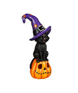 Magical Black Cat Witch Hat 84G4259 LED Garden Statue 15.5&quot; H - $47.39 CAD