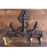 Cast Iron Rustic Sailor Nautical Sea Ship Anchor 4 Pegs Quadruple Wall Hook - $456.12 MXN