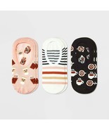 Hello Socks! Women&#39;s Liner Socks 3 Pair Shoe Size 4-10 ACoffee Cups &amp; St... - $260.66 MXN