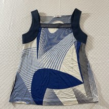 Stizzoli Woman’s Blue white Metallic Tank Top Shirt Sleeveless Size 42 -... - $19.22