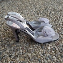 Allure - Silver Flower Slingback Heels - Size 6.5 - £11.00 GBP