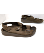 Birkenstock Nebraska Men&#39;s Size 47 US 14 Brown Leather Ankle Strap Sandals - $58.20