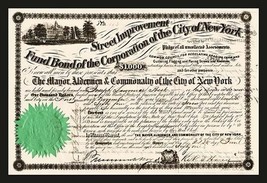 New York Street Improvement Fund Bond - Art Print - £17.19 GBP+