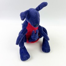 VTG Manhattan Toy Co Kangaroo &amp; Baby Plush Stuffed Animal 1997 Purple 9”... - £27.57 GBP