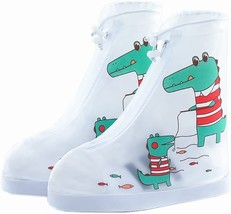 Kids Small (5-7) Rain / Waterproof Shoe Covers Overshoes Cartoon Alligator Clear - £11.18 GBP