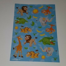Mattel 2009 Animals Sticker Sheet Lion Elephant Monkey Alligator Giraffe Tiger - £6.71 GBP