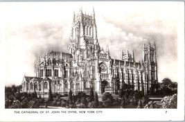 The Cathedral of St. John the Divine New York City New York Postcard 1945 - £7.87 GBP