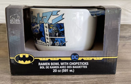 DC Comics Batman Ceramic Ramen Noodle Bowl Soup Mug Cup with Chopsticks 20oz New - $25.99