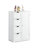 Bathroom Storage Wooden 4 Drawer Cabinet Cupboard 2 Shelves Free Standin... - $1,943.28 MXN