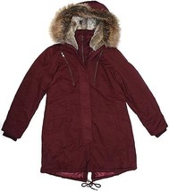 1 Madison Expedition Womens Faux Fur Hooded Parka Jacket Size Large Color Wine - £93.03 GBP